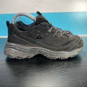 Skechers D'lites black suede shoes